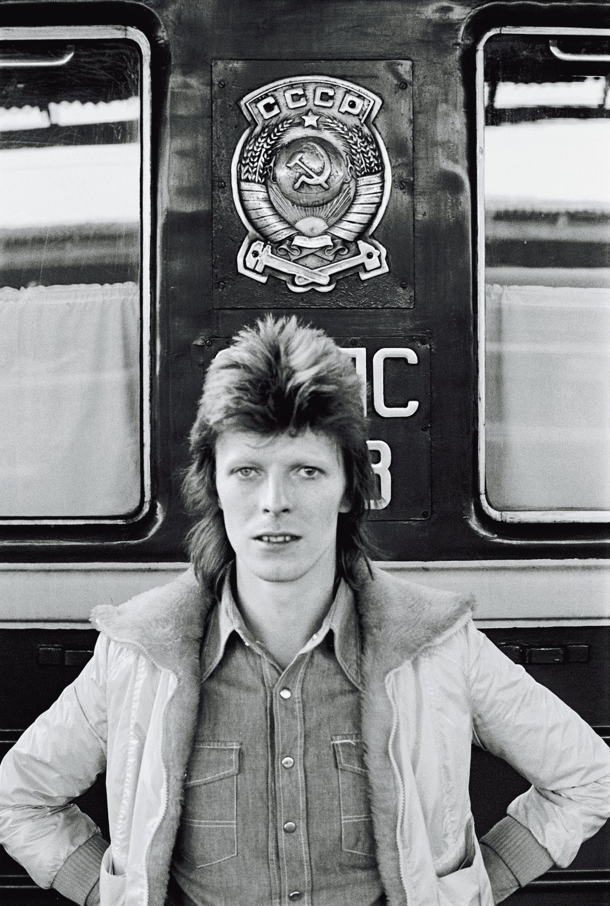 David Bowie in Front of the Trans-Siberian Express, 1973